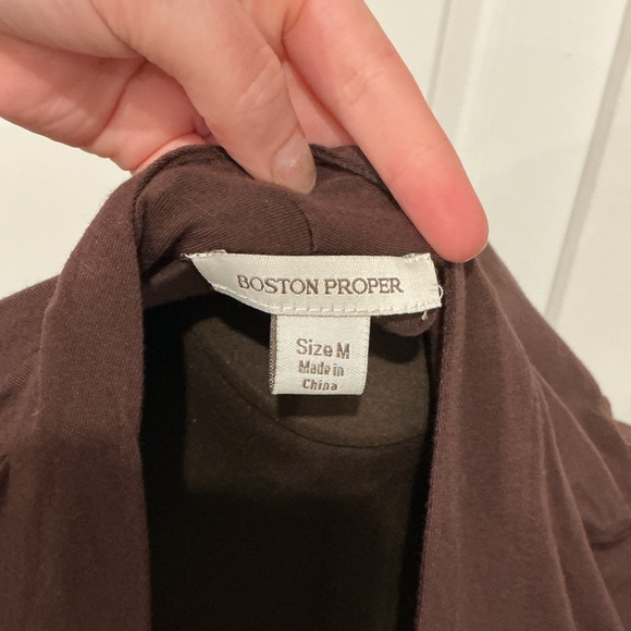 Boston Proper Women’s  Western Boho Brown Teal Fringe Open Cardigan Size Medium - Picture 2 of 15